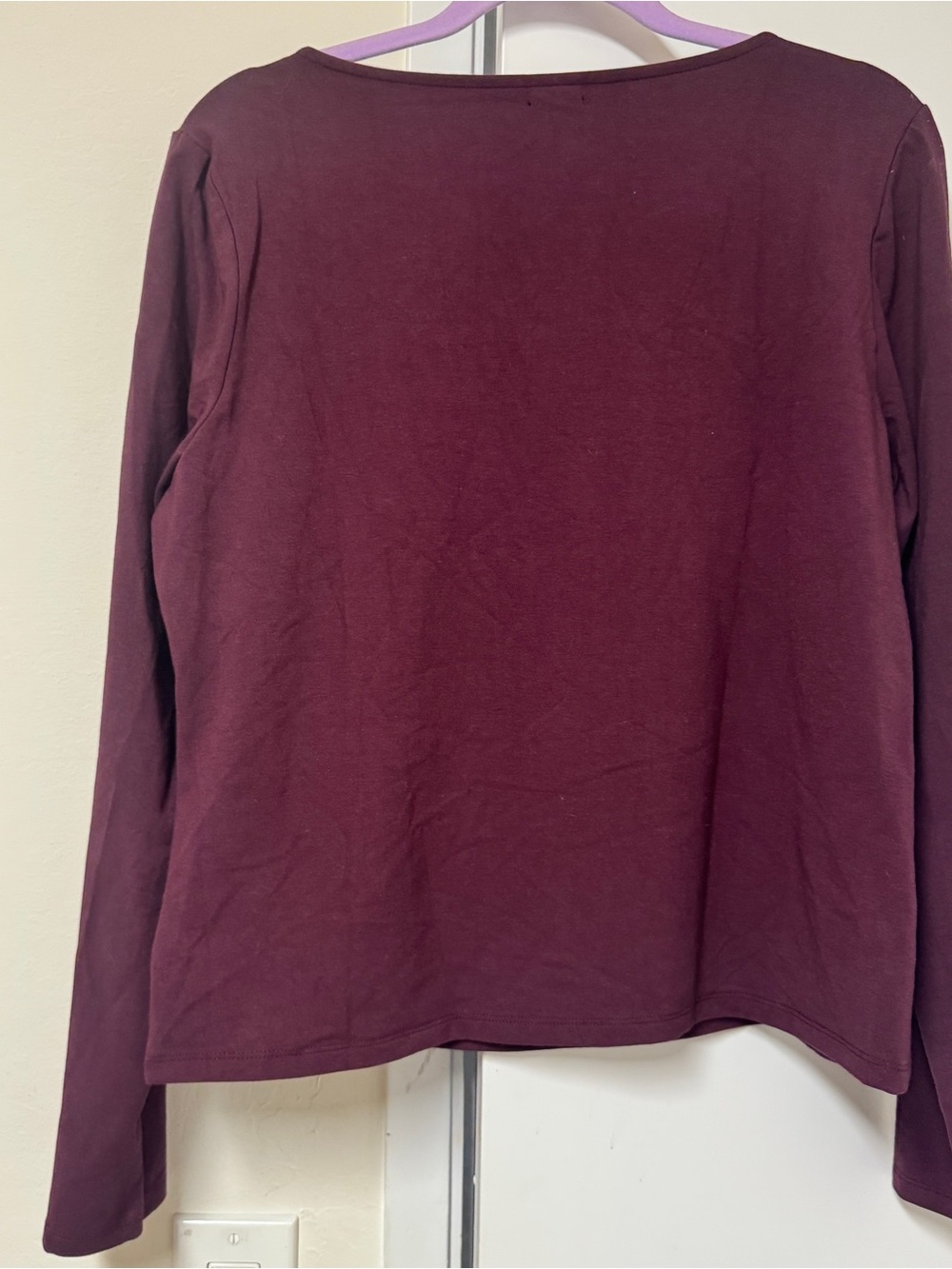 Express Square-Neck Long Sleeve Top in Plum - Picture 4 of 4